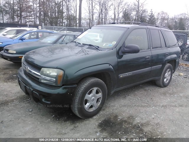 1GNDT13S432284311 - 2003 CHEVROLET TRAILBLAZER  GREEN photo 2