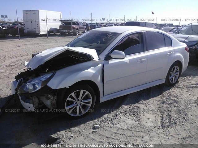 4S3BMBC69E3017975 - 2014 SUBARU LEGACY 2.5I PREMIUM WHITE photo 2