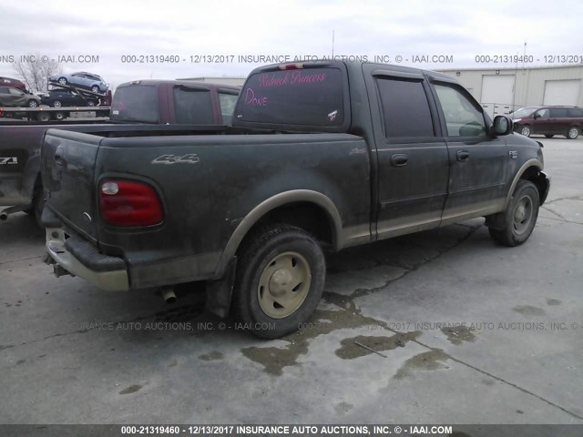 1FTRW08L82KA84791 - 2002 FORD F150 SUPERCREW GREEN photo 4