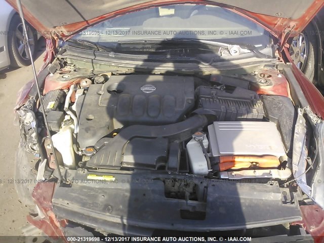 1N4CL21E67C204410 - 2007 NISSAN ALTIMA HYBRID RED photo 10