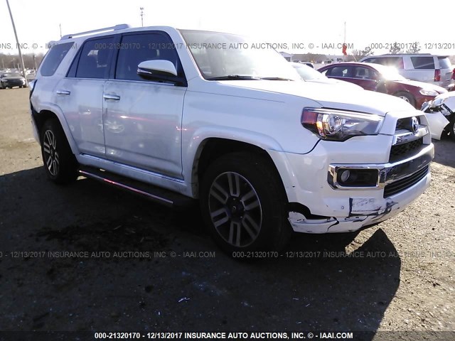 JTEBU5JR7H5475503 - 2017 TOYOTA 4RUNNER SR5 PREM/LTDL/TRAIL/TRD WHITE photo 1