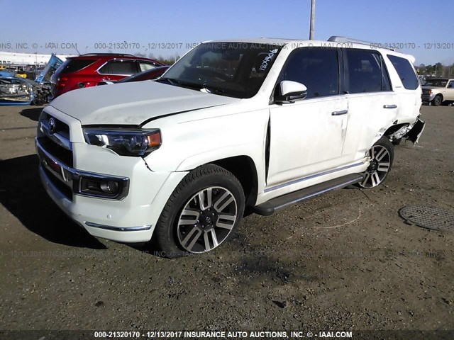 JTEBU5JR7H5475503 - 2017 TOYOTA 4RUNNER SR5 PREM/LTDL/TRAIL/TRD WHITE photo 2