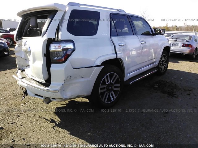 JTEBU5JR7H5475503 - 2017 TOYOTA 4RUNNER SR5 PREM/LTDL/TRAIL/TRD WHITE photo 4