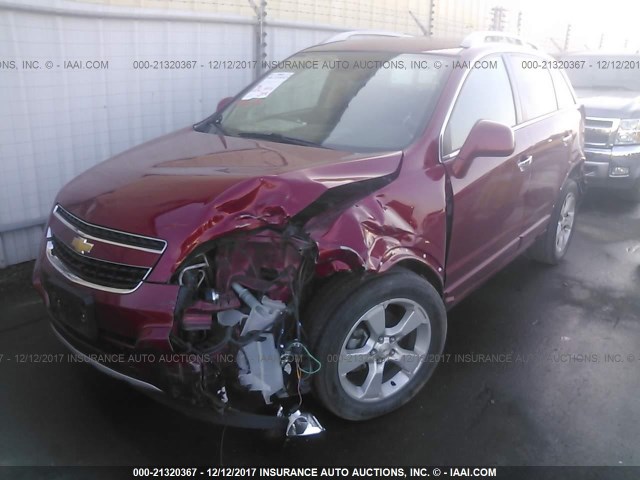 3GNAL4EK4ES609628 - 2014 CHEVROLET CAPTIVA LTZ RED photo 2