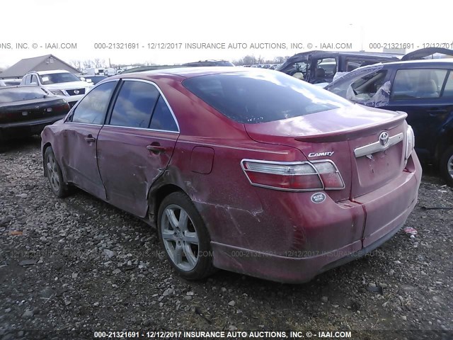 4T1BE46K28U222887 - 2008 TOYOTA CAMRY CE/LE/XLE/SE RED photo 3