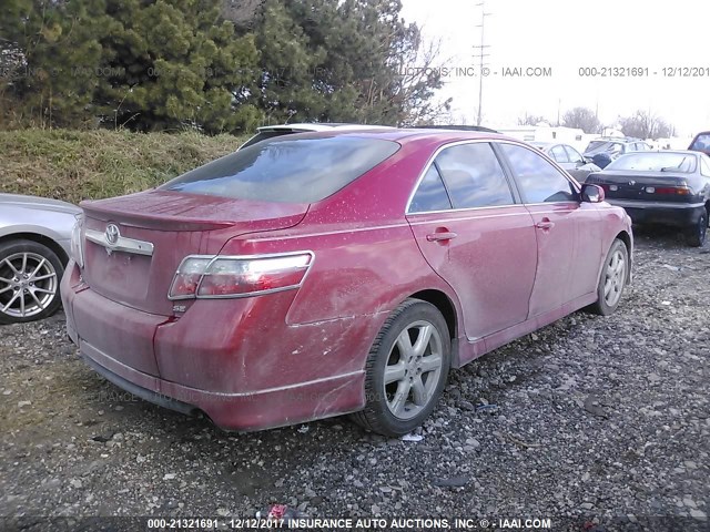 4T1BE46K28U222887 - 2008 TOYOTA CAMRY CE/LE/XLE/SE RED photo 4