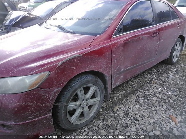 4T1BE46K28U222887 - 2008 TOYOTA CAMRY CE/LE/XLE/SE RED photo 6