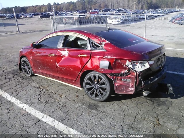 5NPEC4AC0DH795573 - 2013 HYUNDAI SONATA SE/LIMITED BURGUNDY photo 3