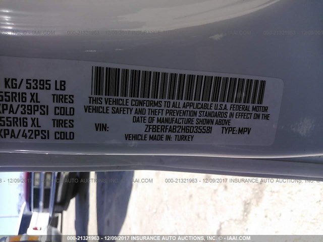 ZFBERFAB2H6D35581 - 2017 RAM PROMASTER CITY  白色 照片 9