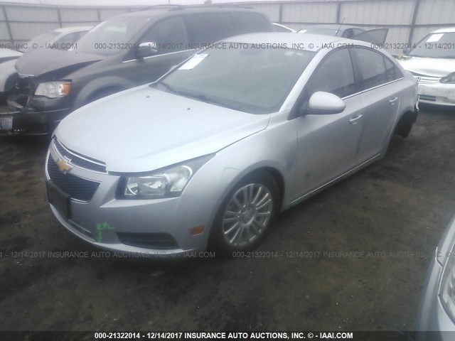 1G1PJ5SCXC7350725 - 2012 CHEVROLET CRUZE ECO SILVER photo 2