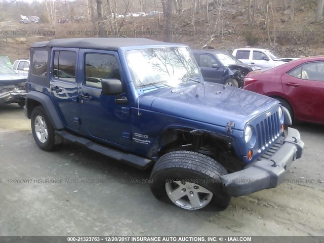 1J4HA3H11AL158470 - 2010 JEEP WRANGLER UNLIMITE SPORT BLUE photo 1