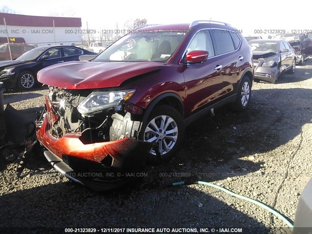 KNMAT2MT8FP544662 - 2015 NISSAN ROGUE S/SL/SV RED photo 2