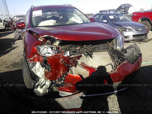KNMAT2MT8FP544662 - 2015 NISSAN ROGUE S/SL/SV RED photo 6