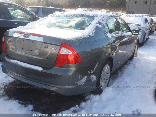 3FADP0L35AR277804 - 2010 FORD FUSION HYBRID GRAY photo 4