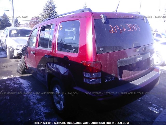 1J4PN2GK8BW538233 - 2011 JEEP LIBERTY SPORT MAROON photo 3