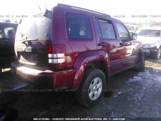 1J4PN2GK8BW538233 - 2011 JEEP LIBERTY SPORT MAROON photo 4