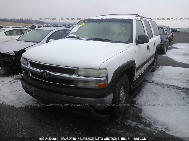 3GNEC16Z82G139579 - 2002 CHEVROLET SUBURBAN C1500 WHITE photo 2