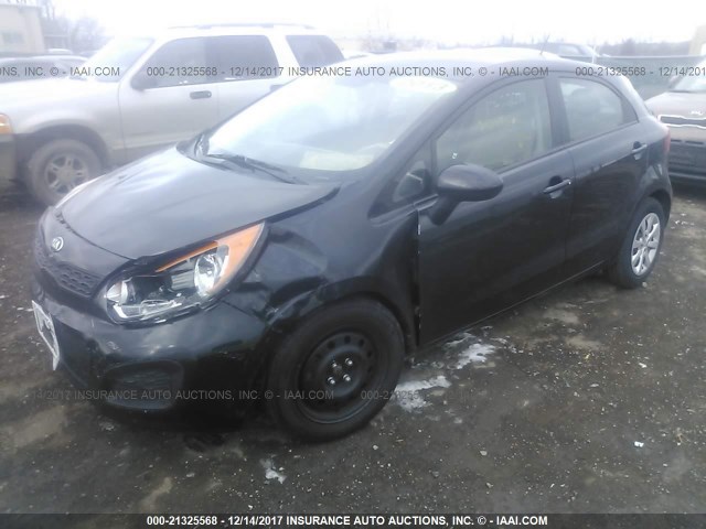 KNADM5A31D6208402 - 2013 KIA RIO LX BLACK photo 2