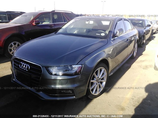 WAUFFAFL7EN007924 - 2014 AUDI A4 PREMIUM PLUS GRAY photo 2