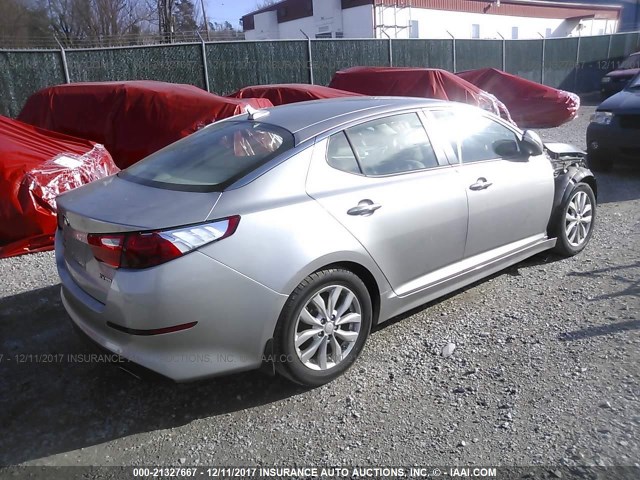 5XXGN4A70EG315082 - 2014 KIA OPTIMA EX SILVER photo 4