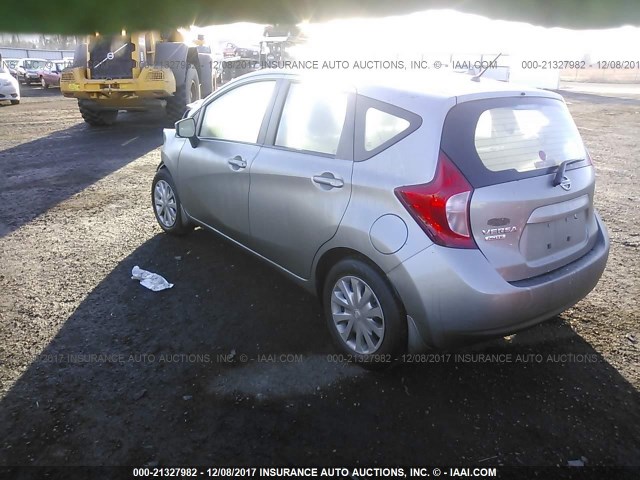 3N1CE2CPXFL368512 - 2015 NISSAN VERSA NOTE S/S PLUS/SV/SL/SR SILVER photo 3