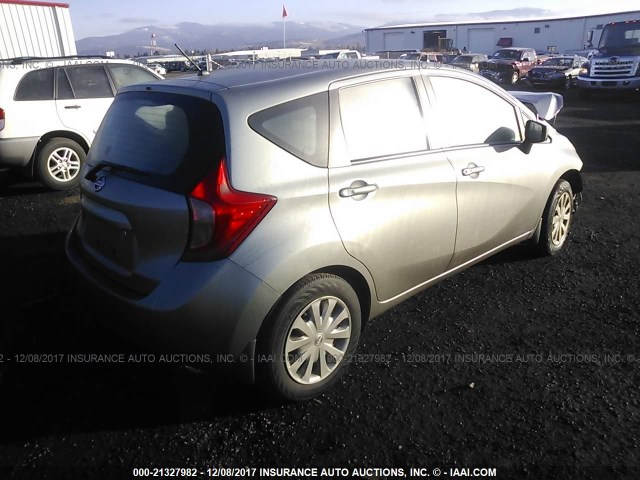 3N1CE2CPXFL368512 - 2015 NISSAN VERSA NOTE S/S PLUS/SV/SL/SR SILVER photo 4