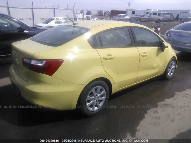 KNADM4A31G6543092 - 2016 KIA RIO LX YELLOW photo 4