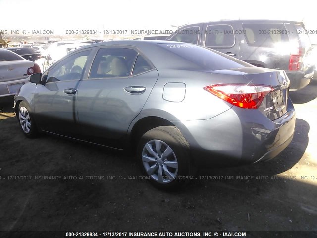 5YFBURHE4FP272874 - 2015 TOYOTA COROLLA L/LE/LE PLS/PRM/S/S PLS Light Blue photo 3