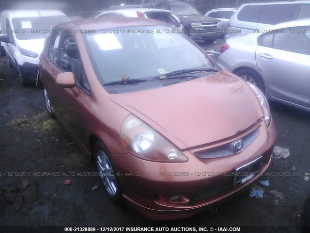 JHMGD38637S008023 - 2007 HONDA FIT S ORANGE photo 1