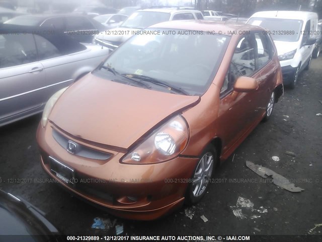 JHMGD38637S008023 - 2007 HONDA FIT S ORANGE photo 2