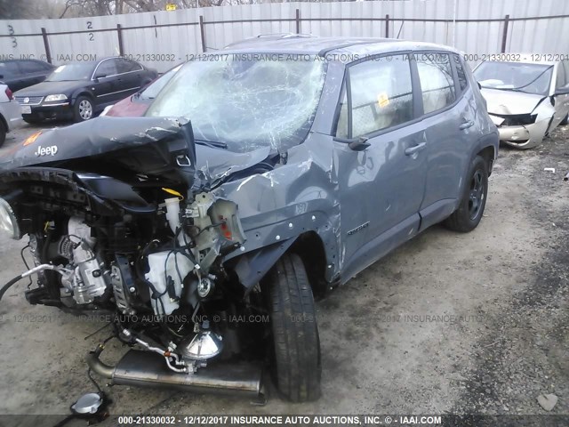 ZACCJBAB6HPG04602 - 2017 JEEP RENEGADE SPORT Մոխրագույն լուսանկար 2