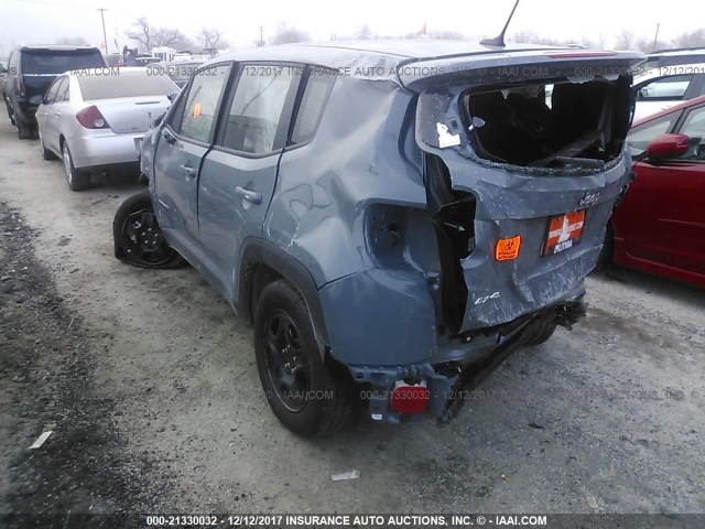 ZACCJBAB6HPG04602 - 2017 JEEP RENEGADE SPORT Մոխրագույն լուսանկար 3