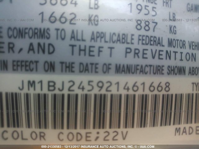 JM1BJ245921461668 - 2002 MAZDA PROTEGE PR5 银色 照片 9