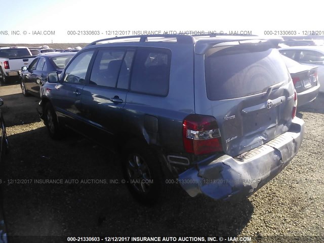 JTEEP21A450106815 - 2005 TOYOTA HIGHLANDER LIMITED BLUE photo 3