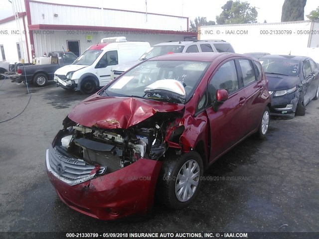 3N1CE2CP6EL392000 - 2014 NISSAN VERSA NOTE S/S PLUS/SV/SL RED photo 2
