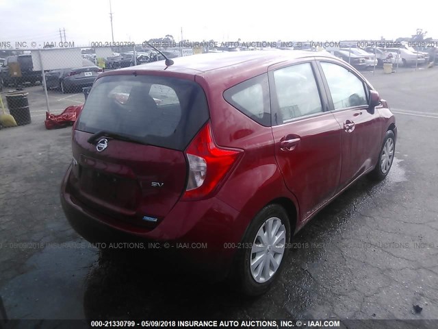 3N1CE2CP6EL392000 - 2014 NISSAN VERSA NOTE S/S PLUS/SV/SL RED photo 4