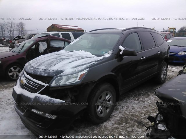 1GNKVFKDXFJ240485 - 2015 CHEVROLET TRAVERSE LS BLACK photo 2