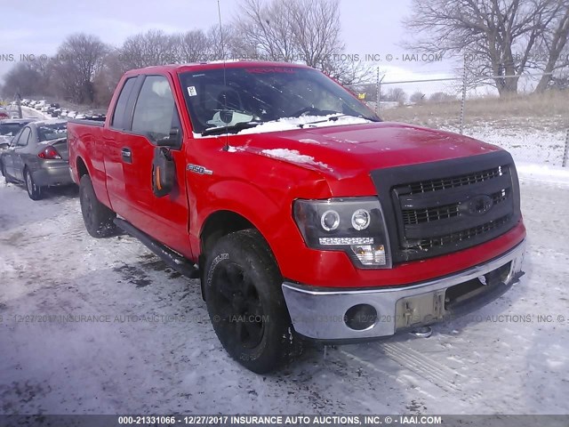 1FTFX1EF6DKD41972 - 2013 FORD F150 SUPER CAB RED photo 1