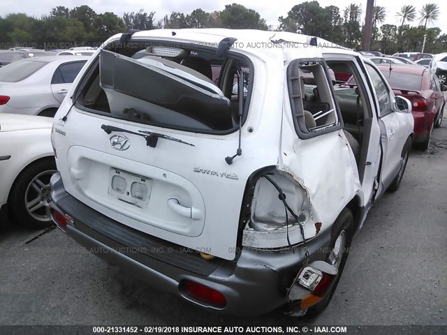 KM8SB12B64U631658 - 2004 HYUNDAI SANTA FE GL WHITE photo 4