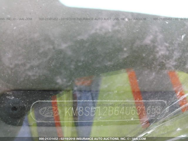 KM8SB12B64U631658 - 2004 HYUNDAI SANTA FE GL WHITE photo 9