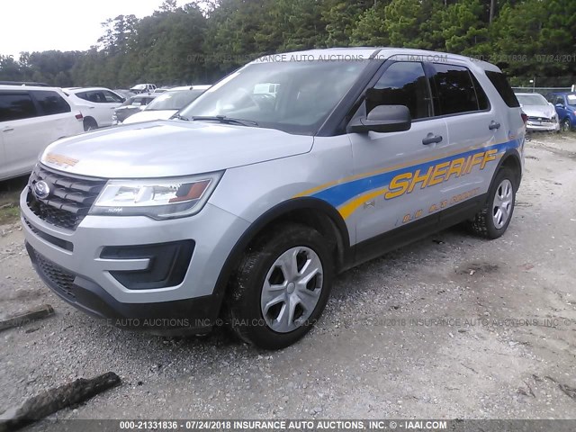 1FM5K8AR2GGB35716 - 2016 FORD EXPLORER POLICE INTERCEPTOR SILVER photo 2