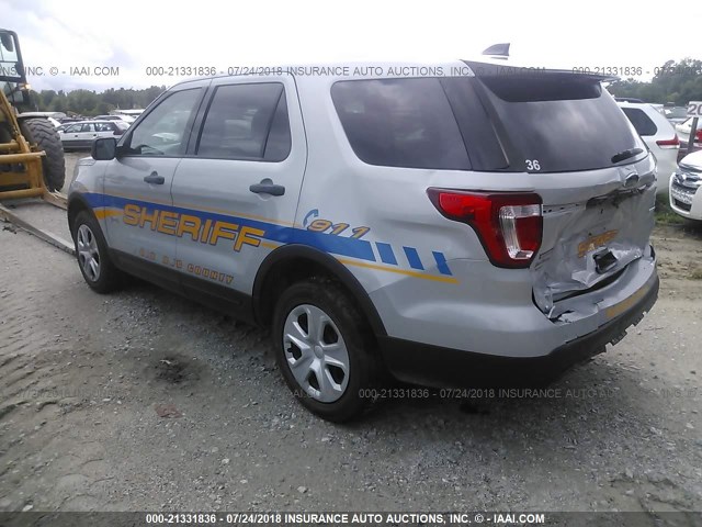 1FM5K8AR2GGB35716 - 2016 FORD EXPLORER POLICE INTERCEPTOR SILVER photo 3