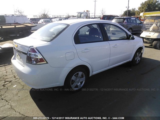 KL1TD5DE5BB129614 - 2011 CHEVROLET AVEO LS/LT WHITE photo 4