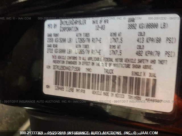 3D7KU28DX4G171930 - 2004 DODGE RAM 2500 ST/SLT 黑色 照片 9