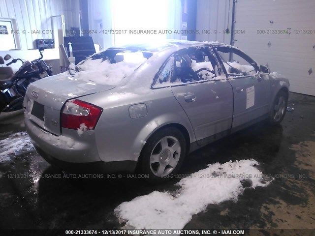 WAULC68E33A118580 - 2003 AUDI A4 1.8T QUATTRO SILVER photo 4