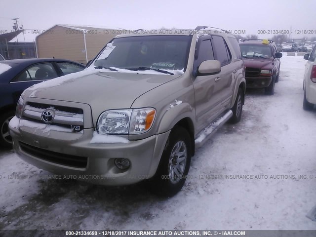 5TDZT38AX6S265317 - 2006 TOYOTA SEQUOIA LIMITED BEIGE photo 2