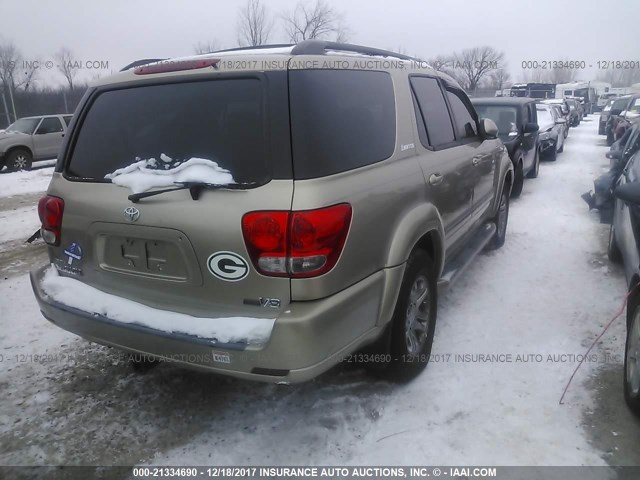 5TDZT38AX6S265317 - 2006 TOYOTA SEQUOIA LIMITED BEIGE photo 4