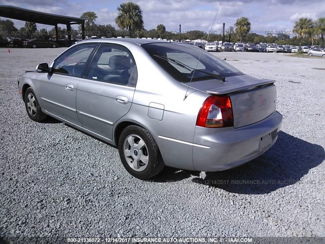 KNAFB161035100923 - 2003 KIA SPECTRA GS/GSX SILVER photo 3