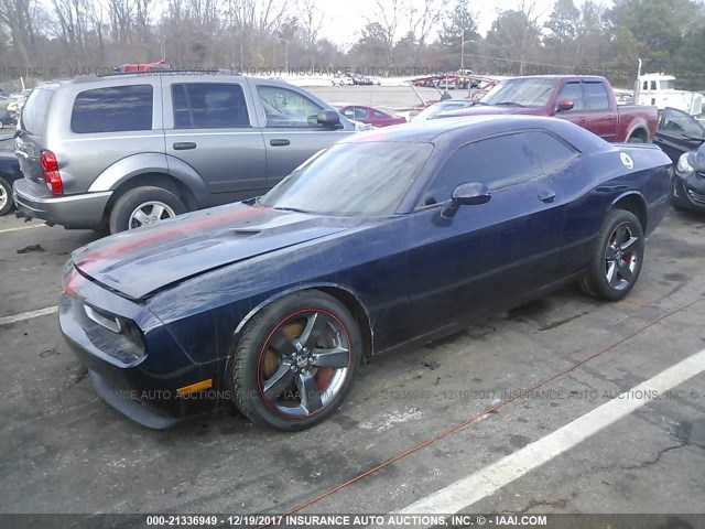 2C3CDYAG3DH579003 - 2013 DODGE CHALLENGER SXT BLUE photo 2