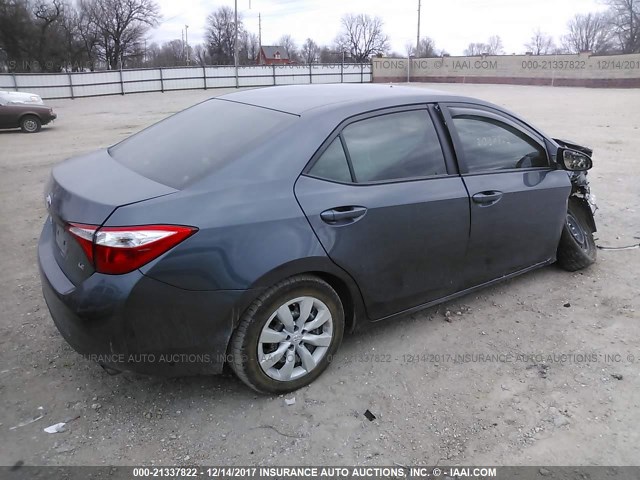 5YFBURHE7FP257835 - 2015 TOYOTA COROLLA L/LE/LE PLS/PRM/S/S PLS GRAY photo 4